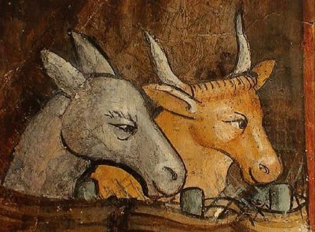 Santons Crèche Bœuf, Âne Et Ange Gloria Par Martino Landi - Peints à La Main, Incassables, Fabriqués En Italie